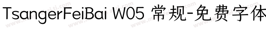 TsangerFeiBai W05 常规字体转换